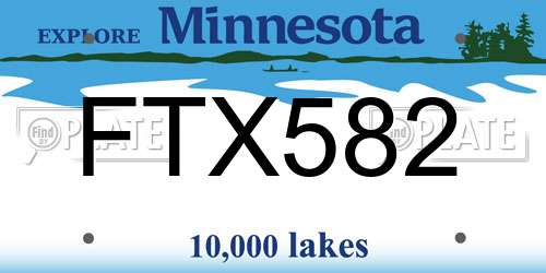 FTX582 Minnesota License Plate