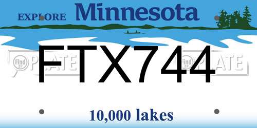 FTX744 Minnesota License Plate