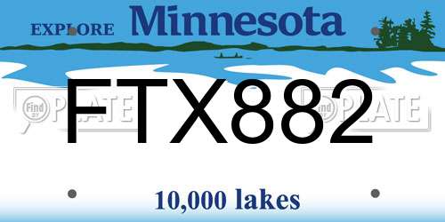 FTX882 Minnesota License Plate