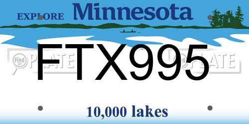FTX995 Minnesota License Plate