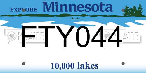 FTY044 Minnesota License Plate