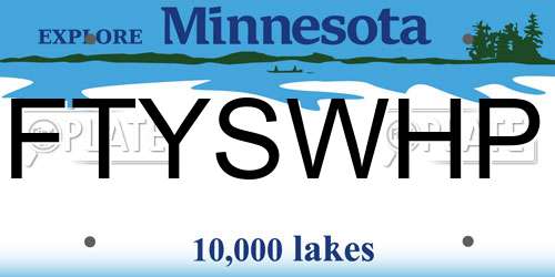 FTYSWHP Minnesota License Plate