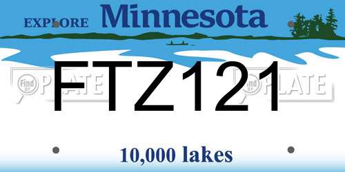 FTZ121 Minnesota License Plate