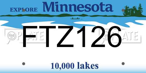 FTZ126 Minnesota License Plate