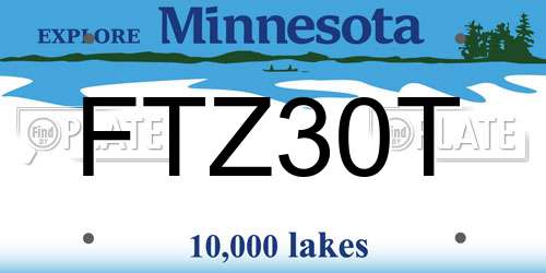FTZ30T Minnesota License Plate