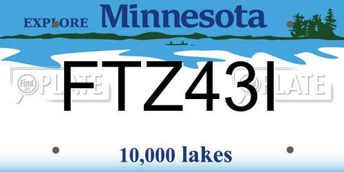 FTZ43I Minnesota License Plate
