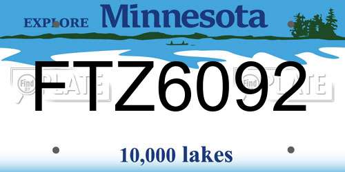 FTZ6092 Minnesota License Plate