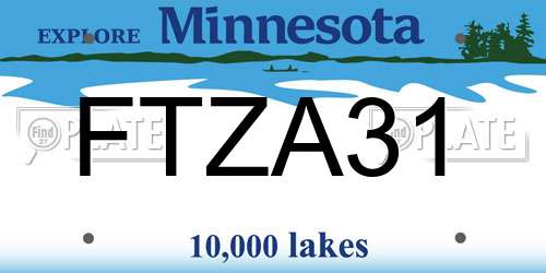 FTZA31 Minnesota License Plate