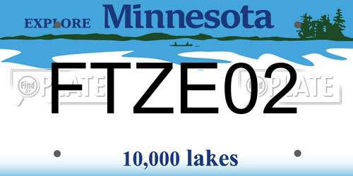 FTZE02 Minnesota License Plate