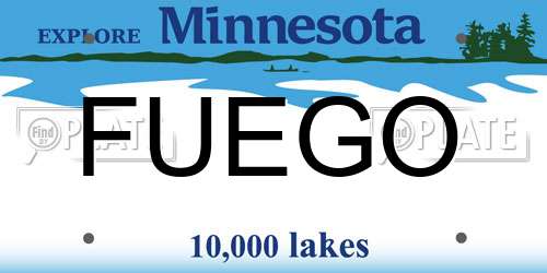 FUEGO Minnesota License Plate