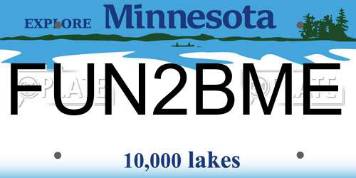 FUN2BME Minnesota License Plate