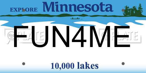 FUN4ME Minnesota License Plate