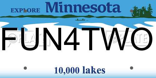 FUN4TWO Minnesota License Plate