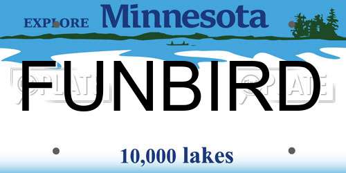 FUNBIRD Minnesota License Plate