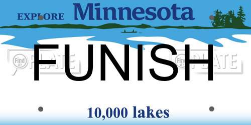 FUNISH Minnesota License Plate