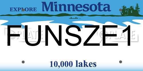FUNSZE1 Minnesota License Plate