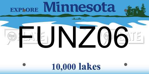 FUNZ06 Minnesota License Plate