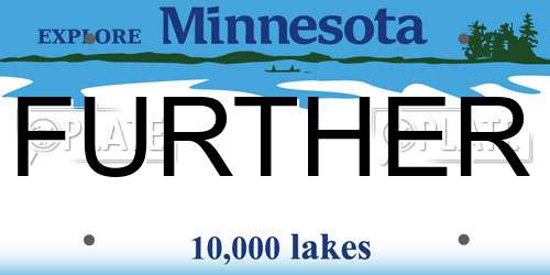 FURTHER Minnesota License Plate