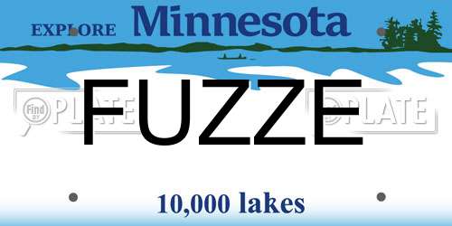 FUZZE Minnesota License Plate