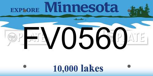 FV0560 Minnesota License Plate