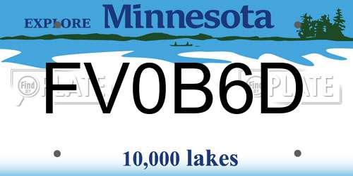 FV0B6D Minnesota License Plate