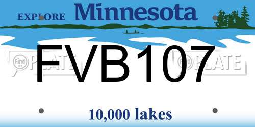 FVB107 Minnesota License Plate