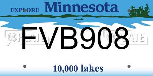 FVB908 Minnesota License Plate