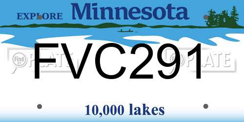 FVC291 Minnesota License Plate