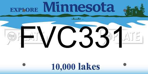 FVC331 Minnesota License Plate