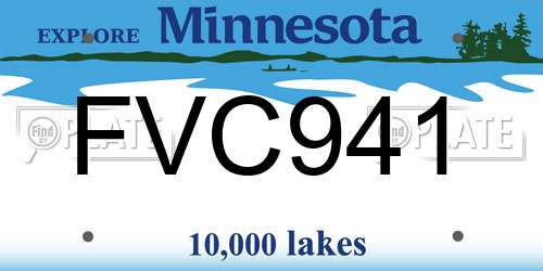 FVC941 Minnesota License Plate