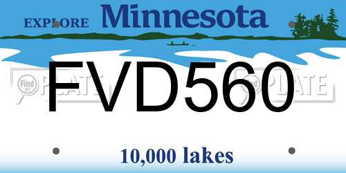 FVD560 Minnesota License Plate