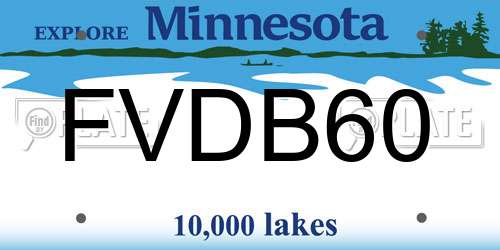 FVDB60 Minnesota License Plate