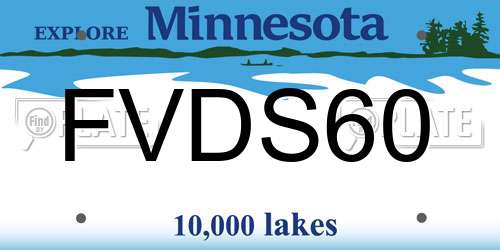 FVDS60 Minnesota License Plate