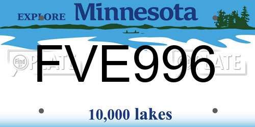 FVE996 Minnesota License Plate