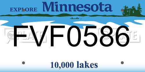 FVF0586 Minnesota License Plate