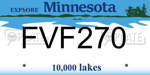 FVF270 Minnesota License Plate