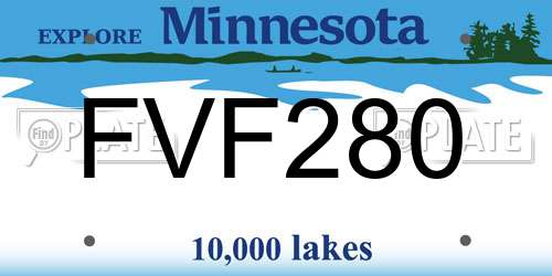FVF280 Minnesota License Plate