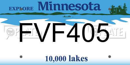 FVF405 Minnesota License Plate