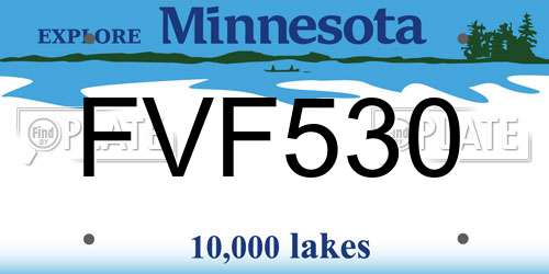 FVF530 Minnesota License Plate