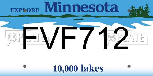 FVF712 Minnesota License Plate