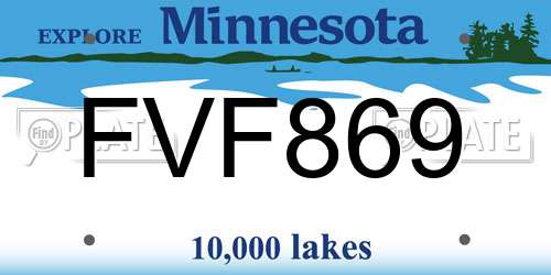 FVF869 Minnesota License Plate