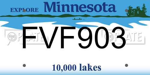 FVF903 Minnesota License Plate