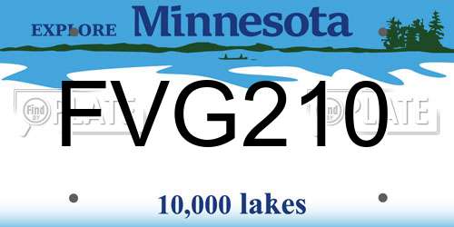 FVG210 Minnesota License Plate