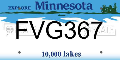 FVG367 Minnesota License Plate