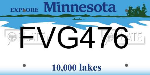 FVG476 Minnesota License Plate
