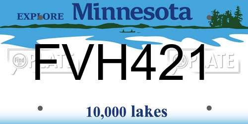 FVH421 Minnesota License Plate
