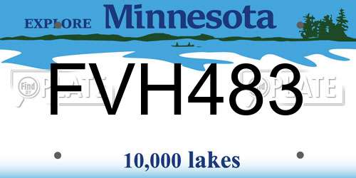 FVH483 Minnesota License Plate