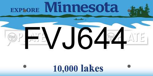 FVJ644 Minnesota License Plate