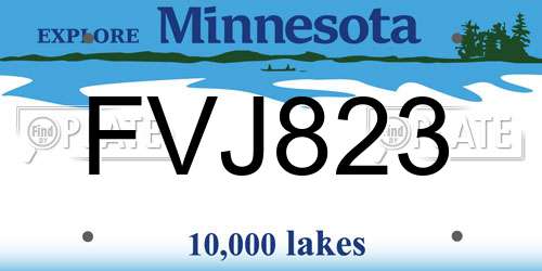 FVJ823 Minnesota License Plate