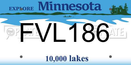 FVL186 Minnesota License Plate